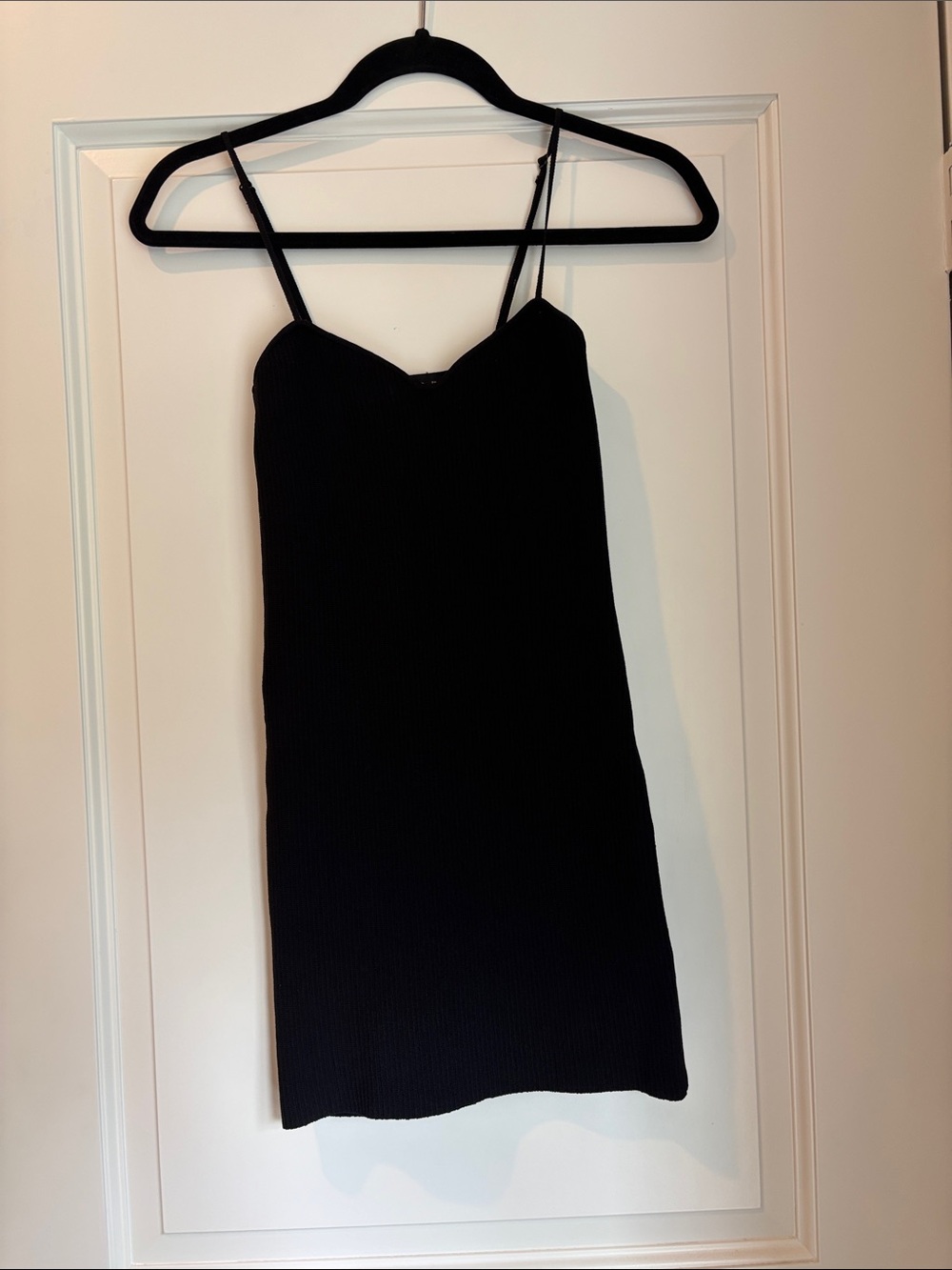 Mango Black Ribbed Mini Dress cute, simple, classy; Size 2
